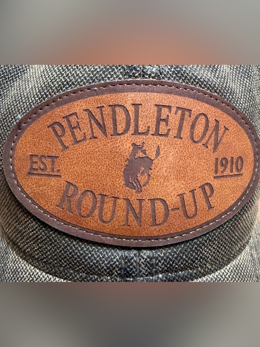 Legacy 92 | Men’s Olive/Khaki Trucker Hat w/Pendleton Round-Up Logo, Adjustable - Picture 3 of 11